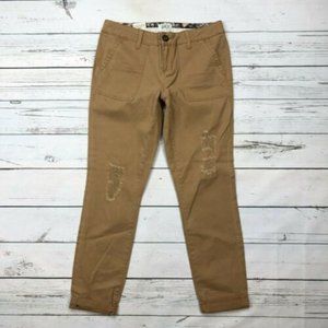 BKE Casuals Size 25 Mollie Cuffed Ankle skinny khaki chino